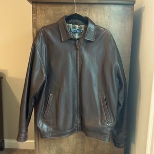 Men’s Vintage Polo Leather Jacket Size Large